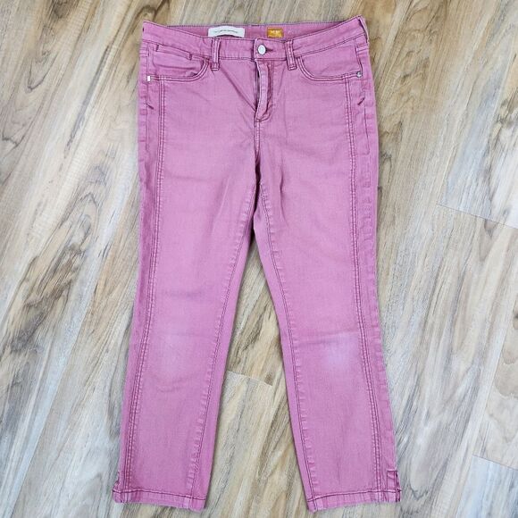 💛Anthropologie Pilcro & The Letterpress Salmon Stet Capri Jeans Size 10 - Picture 2 of 9